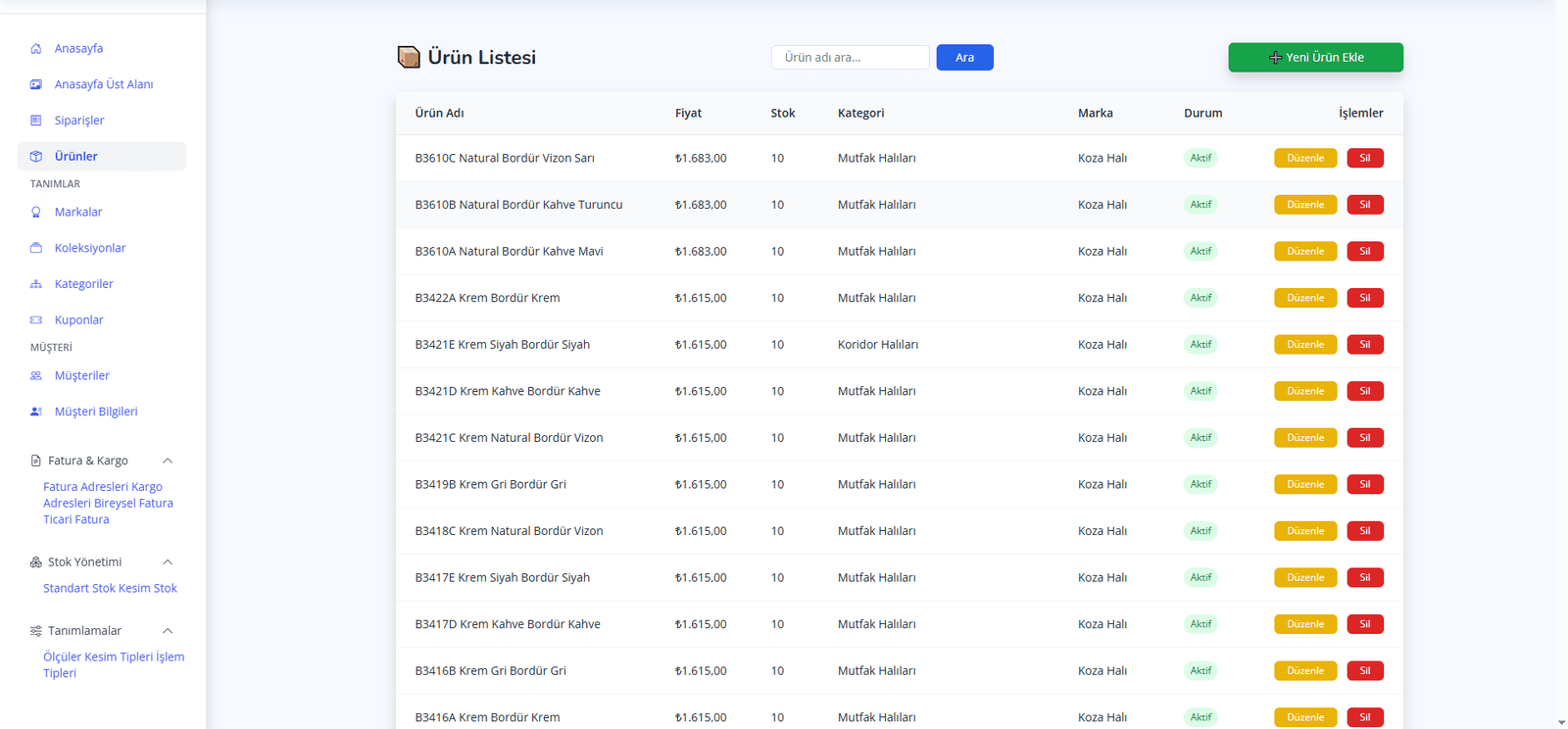 Diva Home E-Ticaret Altyapısı